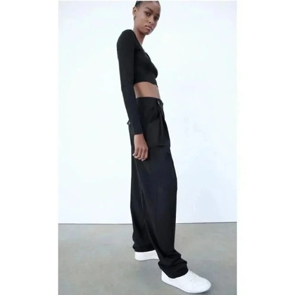 Zara FULL-LENGTH MENSWEAR STYLE PANTS - Picture 7 of 13